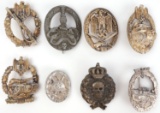 WWII GERMAN THIRD REICH WEHRMACHT BADGES LOT OF 8
