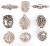WWII GERMAN THIRD REICH WEHRMACHT BADGES LOT OF 9