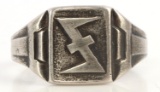 WWII GERMAN REICH ENGRAVED WOLFSANGEL RING