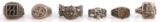 LOT OF 6 WWI WWI GERMAN RINGS SS WIKING