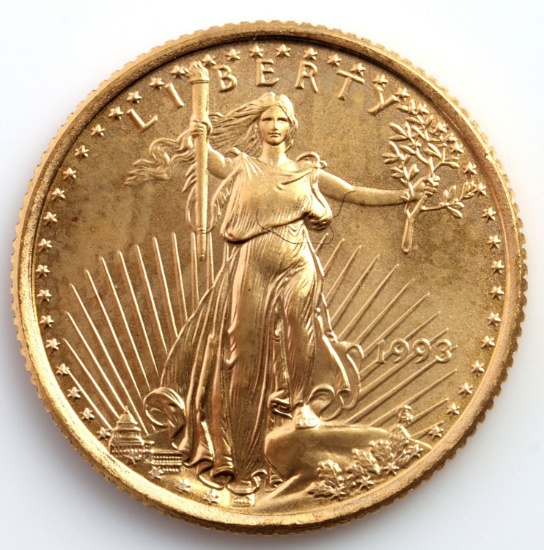 1993 GOLD 1/10 OZT OUNCE AMERICAN EAGLE BU COIN