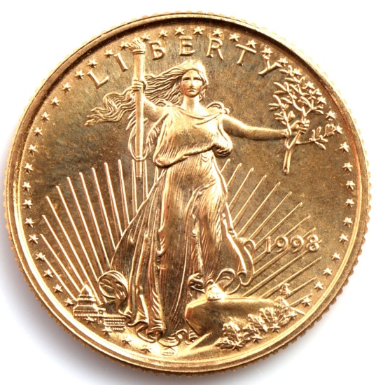 1998 GOLD 1/10 OZT OUNCE AMERICAN EAGLE BU COIN