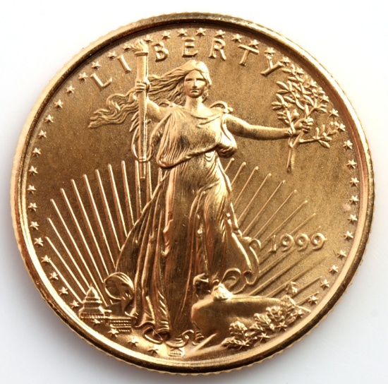 1999 GOLD 1/10 OZT OUNCE AMERICAN EAGLE BU COIN