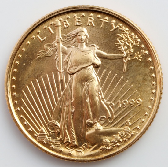 1999 GOLD 1/10 OZT OUNCE AMERICAN EAGLE BU COIN