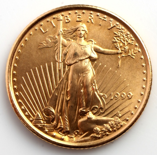 1999 GOLD 1/10 OZT OUNCE AMERICAN EAGLE BU COIN