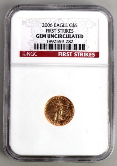 2006 GOLD 1/10 OZT EAGLE NGC GEM UNCIRCULATED COIN