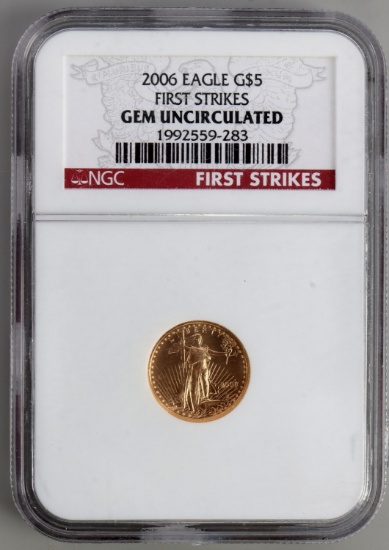 2006 GOLD 1/10 OZT NGC GEM UNC AMERICAN EAGLE COIN