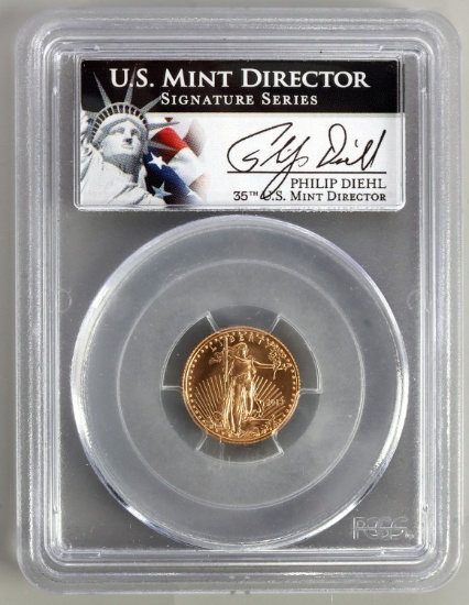 2013 GOLD 1/10 OZT EAGLE COIN MINT DIRECTOR SIGNED