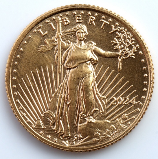 2024 GOLD 1/10 OZT AMERICAN EAGLE BU COIN