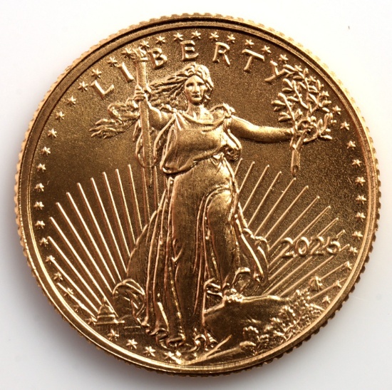 2025 GOLD 1/10 OZT OUNCE AMERICAN EAGLE BU COIN