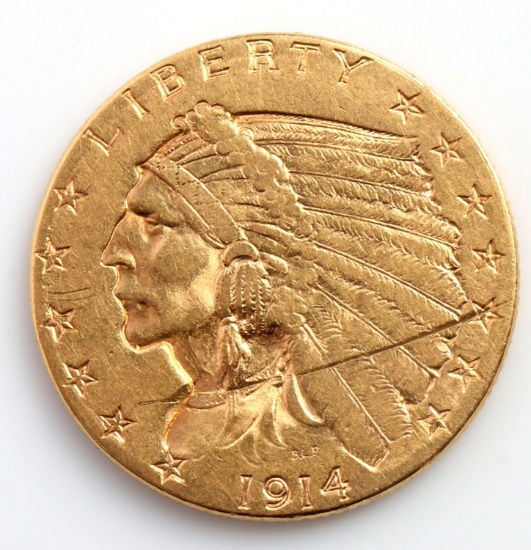 1914 US $2.5 GOLD COIN
