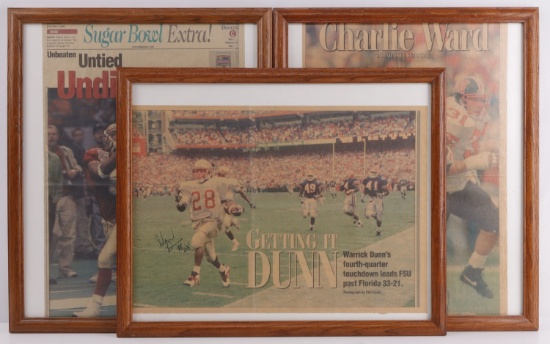 CHARLIE WARD WARRICK DUNN SIGNED NEWSPAPER