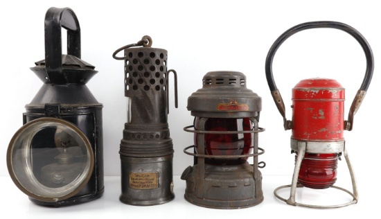 LOT OF 4 RAILROAD LANTERNS STAR LUCK E LITE WOLF