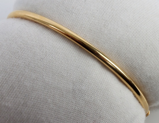 7 INCH 14K YELLOW GOLD BANGLE BRACELET