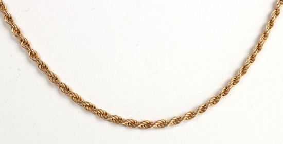 14KT YELLOW GOLD ROPE CHAIN NECKLACE