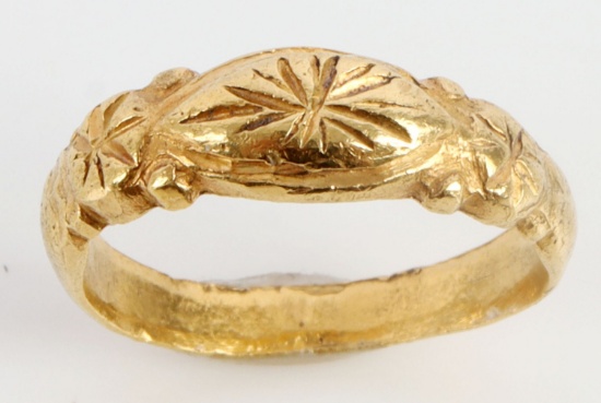 ANTIQUE CHINESE ASIAN 24K GOLD RING SIZE 6.5