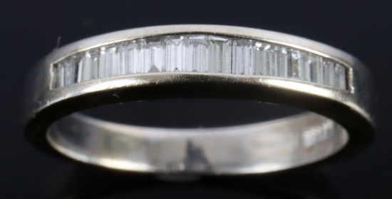 14K WHITE GOLD DIAMOND BAGUETTE BAND RING SZ 5.75
