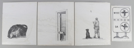 LOT 4 J. LIVINGSTON WILDLIFE ARTIST ORIG DRAWINGS
