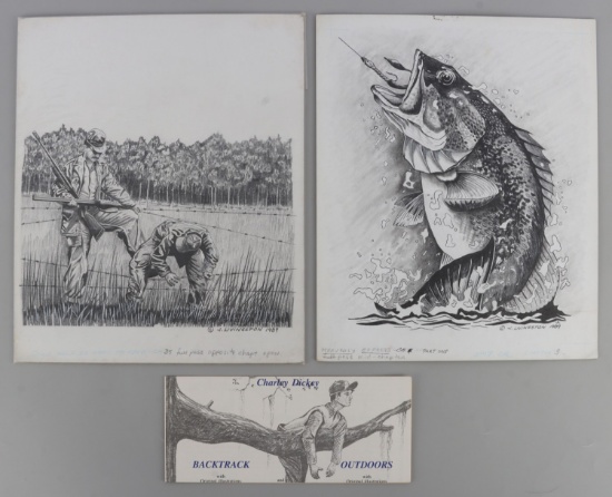 LOT 2 J. LIVINGSTON WILDLIFE ARTIST ORIG DRAWINGS