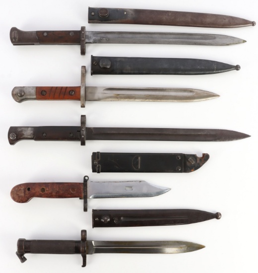 LOT OF 5 BAYONETS AK 47 CZECH FINNISH GERMAN