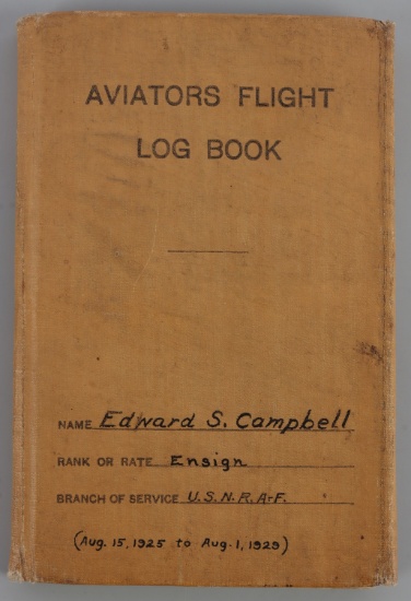 US NAVAL AVIATOR TEST PILOT LOG BOOK 1925-1929