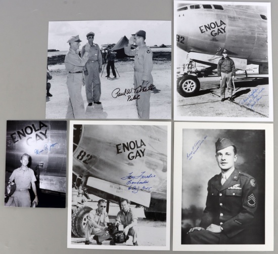 LOT 5 WWII US ENOLA GAY AIR CREW SIGNED DOCUMENTS