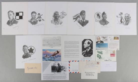 LOT MIXED SIGNED DOCUMENTS WWII AXIS & ALLIES