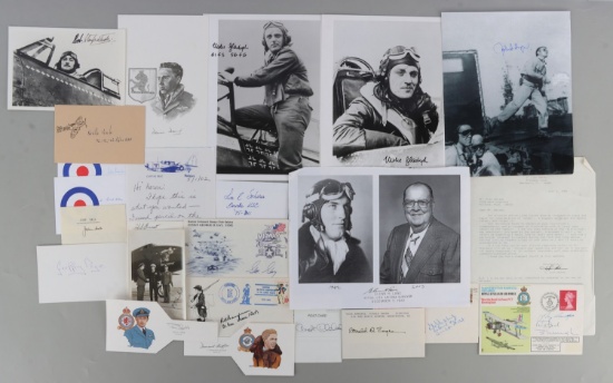 LOT OF 24 WWII ALLIED AVIATOR SIGNATURES