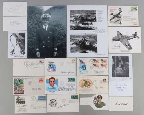 LOT OF 18 LEADING AVIATORS FROM WWI TO VIETNAM