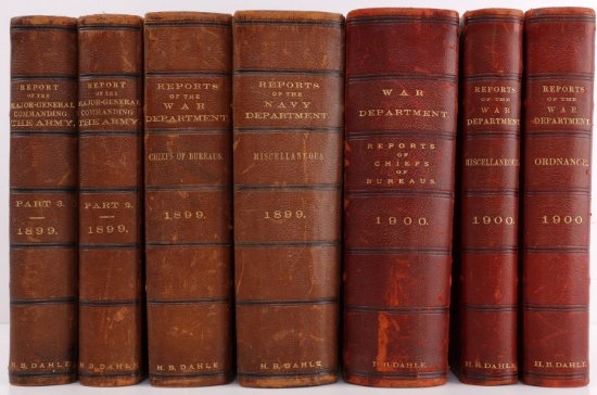 7 VOLUME LOT 1899-1900 US WAR DEPARTMENT REPORTS