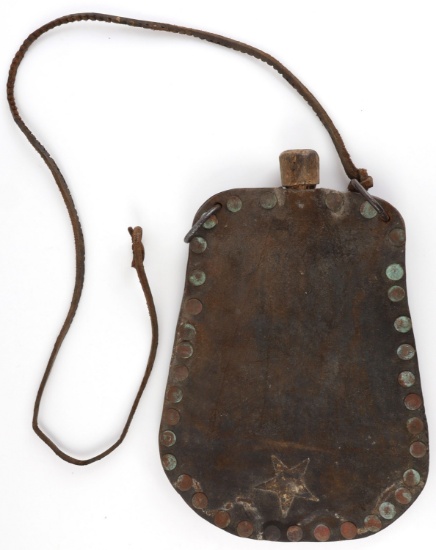 US CIVIL WAR CONFEDERATE TEXAS LEATHER CANTEEN