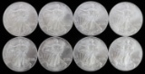 LOT 8 2002 1 OZT OUNCE SILVER AMERICAN EAGLE COINS