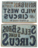 SELLS & ROSSI BROS CIRCUS & WILD WEST POSTER STAMP