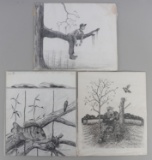 LOT 3 J. LIVINGSTON WILDLIFE ARTIST ORIG DRAWINGS