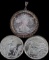 3 .999 FINE 1 OZT OUNCE SILVER ROUNDS 1 A PENDANT