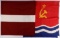 2 ORIGINAL COTTON LATVIAN STATE FLAGS SOVIET USSR