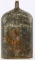 LARGE 19TH CENTURY TIN CANTEEN FLASK BOTTLE