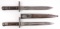 LOT OF 2 WWII TURKISH ASFA M1935 MAUSER BAYONET