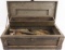 WWII WOOD AMMO BOX W ENTRENCHING TOOL CANTEENS