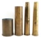 LOT 4 WWII ORDNANCE BRASS ARTILLERY SHELL CASINGS