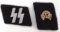 WWII GERMAN REICH SS TOTENKOPF SKULL COLLAR TABS