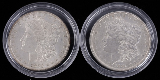 1879 & 1881 O UNCIRCULATED MORGAN SILVER DOLLARS