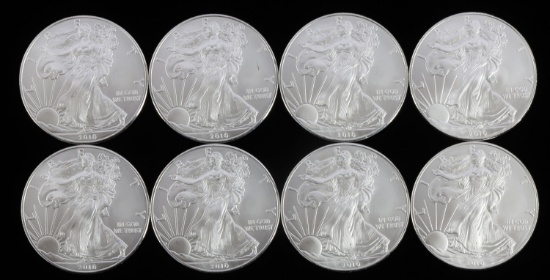 LOT 8 ONE OUNCE 2010 SILVER AMERICAN EAGLE COINS