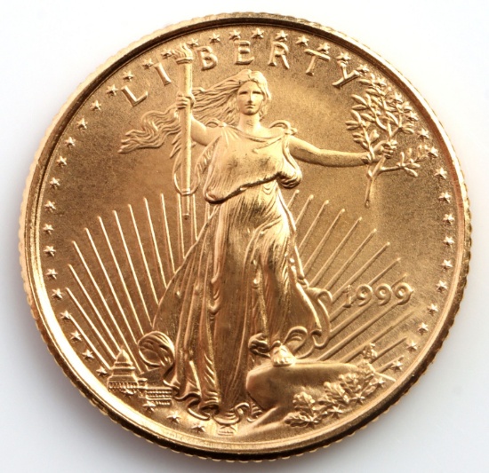 1999 GOLD 1/10 OZT OUNCE AMERICAN EAGLE BU COIN