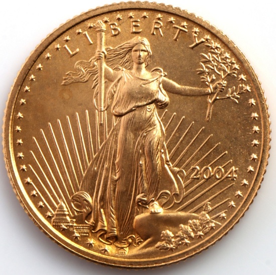 2004 GOLD 1/10 OZT OUNCE AMERICAN EAGLE BU COIN