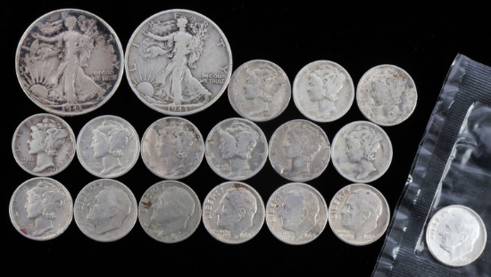 $2.60 FACE VALUE 90% SILVER U.S. COIN LOT MERCURY