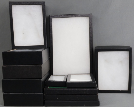 LOT OF 12 USED ASSORTED RIKER MOUNT DISPLAY CASES