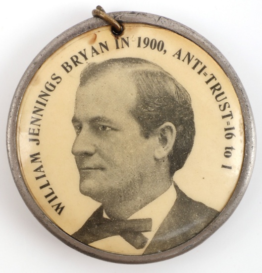 WILLIAM JENNINGS BRYAN 1900 DELEGATE BADGE