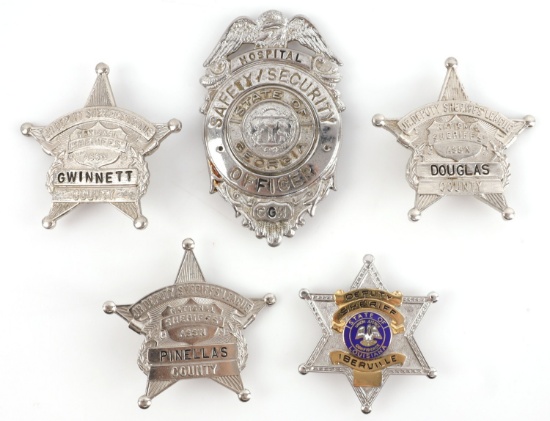 LOT OF 5 OBSOLETE DEPUTY SHERIFF BADGES