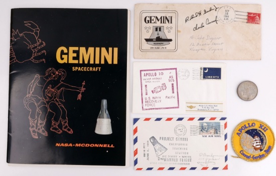 LOT OF 9 APOLLO & GEMINI SPACE AGE MEMORABILIA